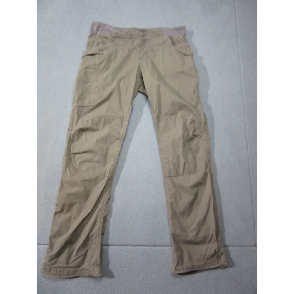 PrAna Pants Womens Large Brown Ripstop Elastic Waist Hiking Straight Leg Outdoor